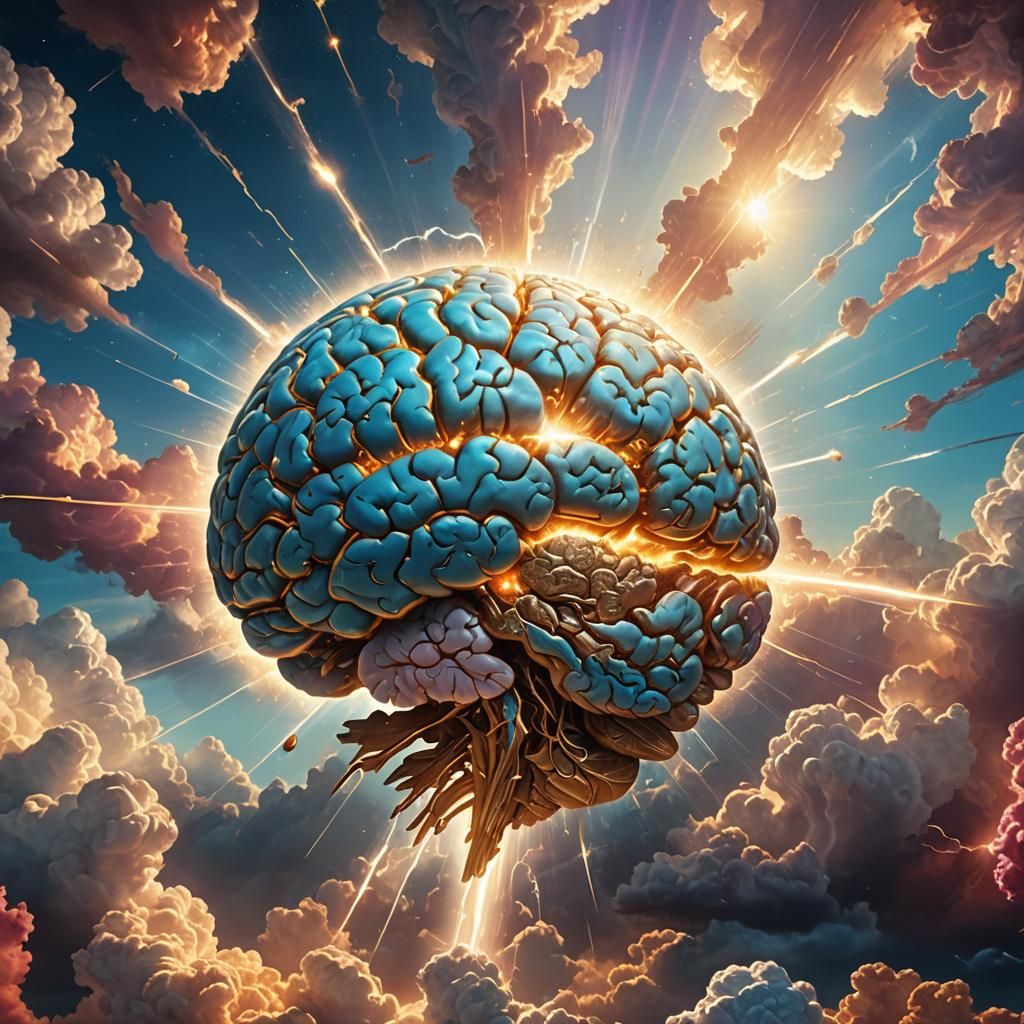 Brain Ascending to Celestial Heaven: Digital Matte Painting