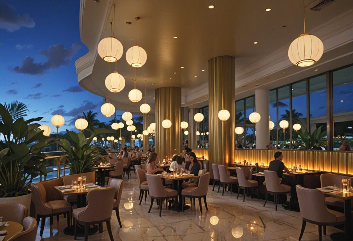 Miami Restaurant in Vibrant Digital Art