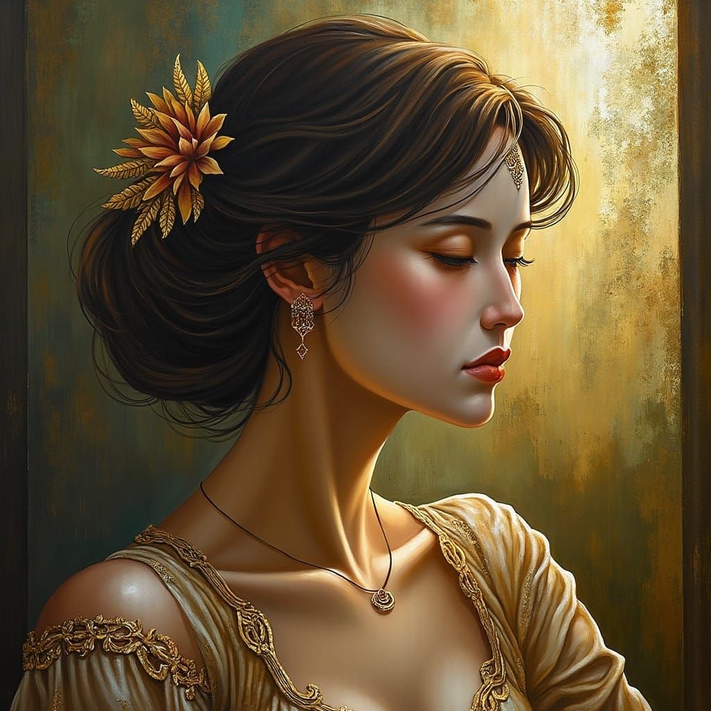 Regal Woman in Divine Contemplation