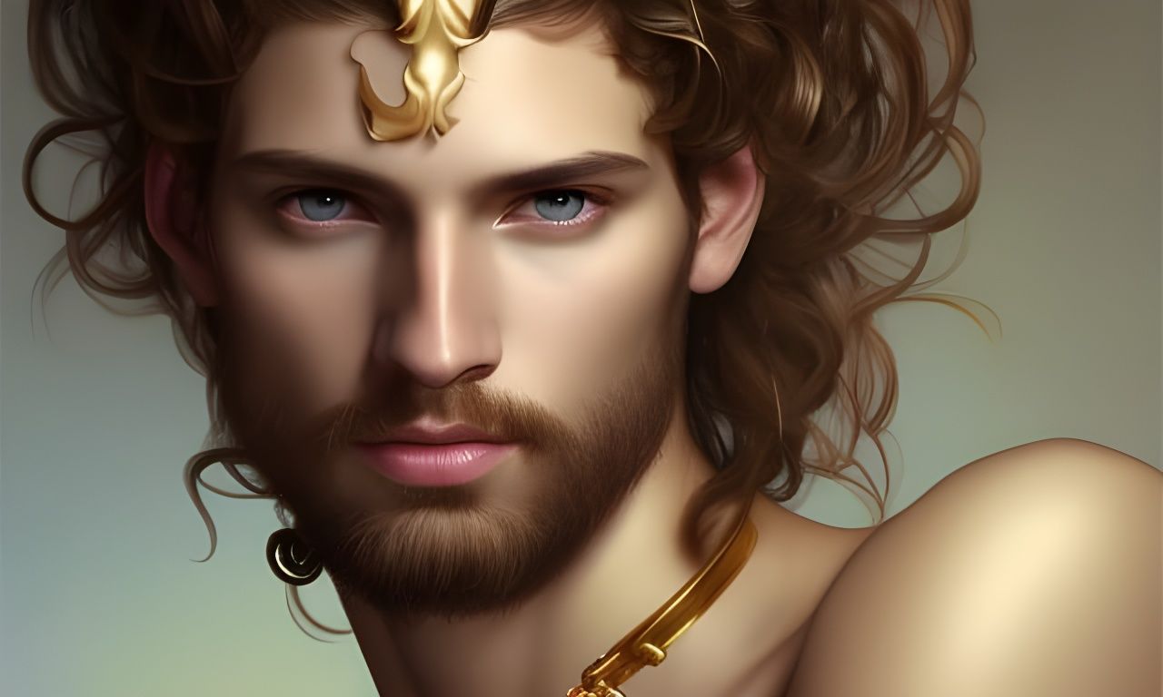 Ethereal Angelic Model with Gold Accessories