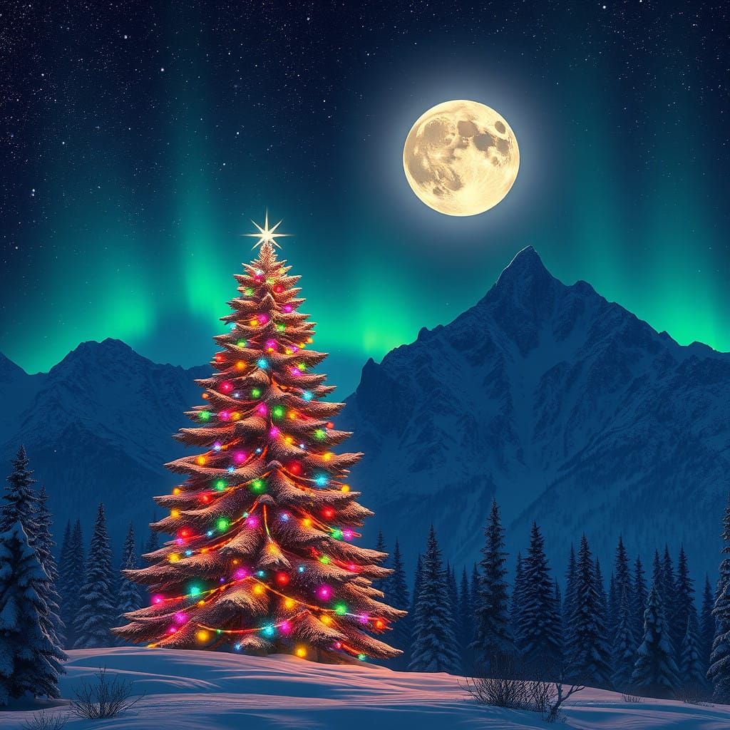 Surreal Christmas Tree Illuminates Under the Teton Range at...