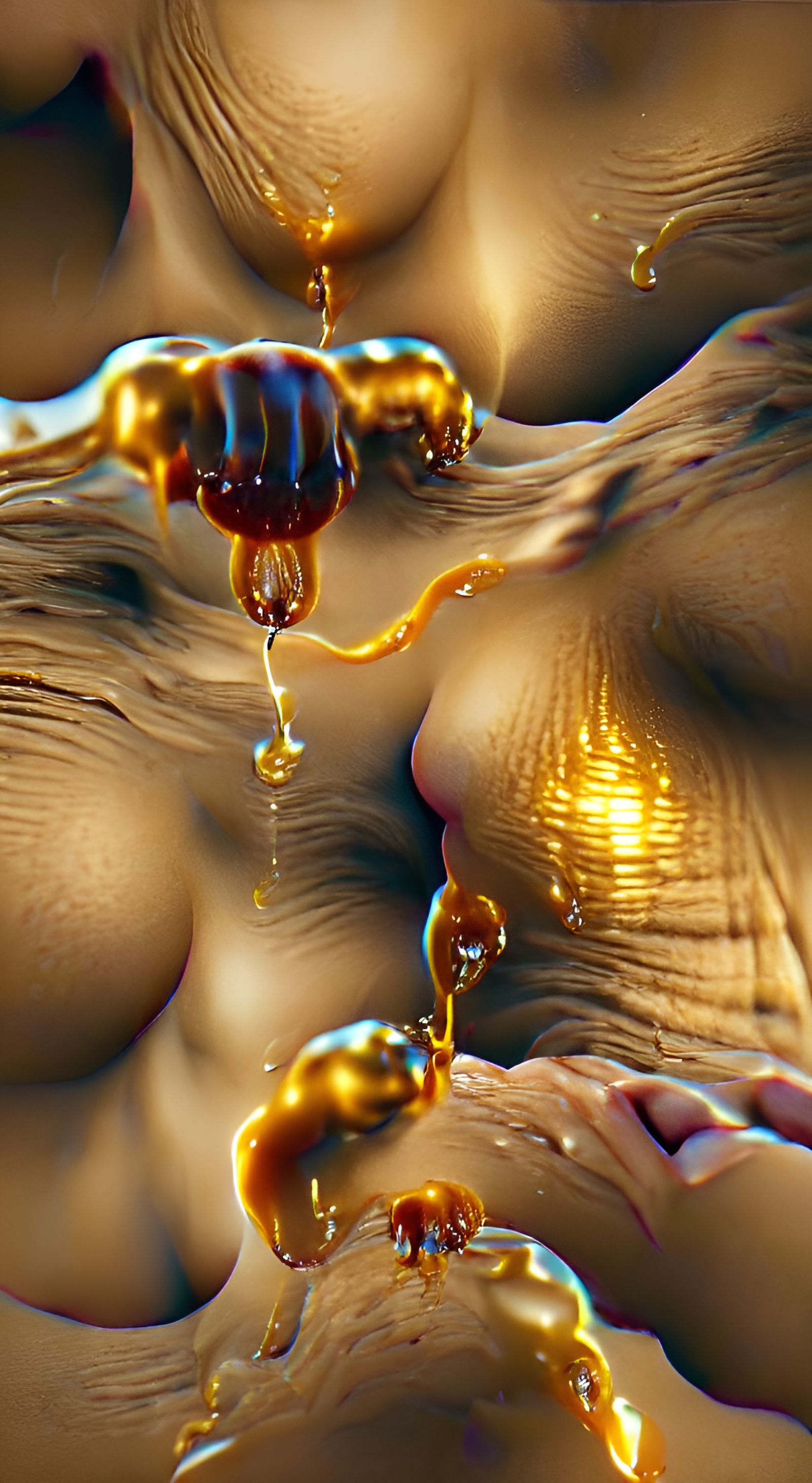 Liquid Gold and Honey Dripping in High Resolution
