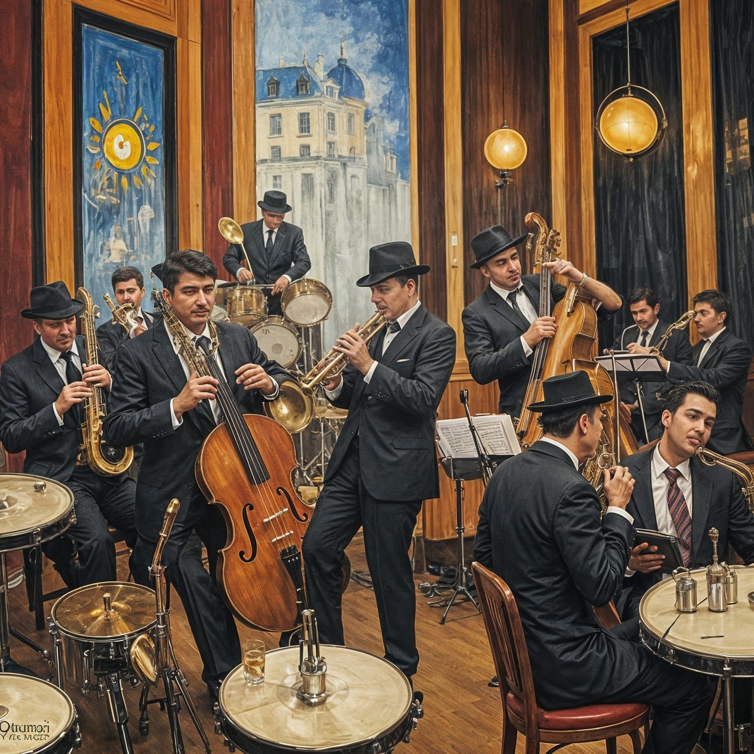 Fikret Mualla's  jazz band. Fikret Mualla stlye