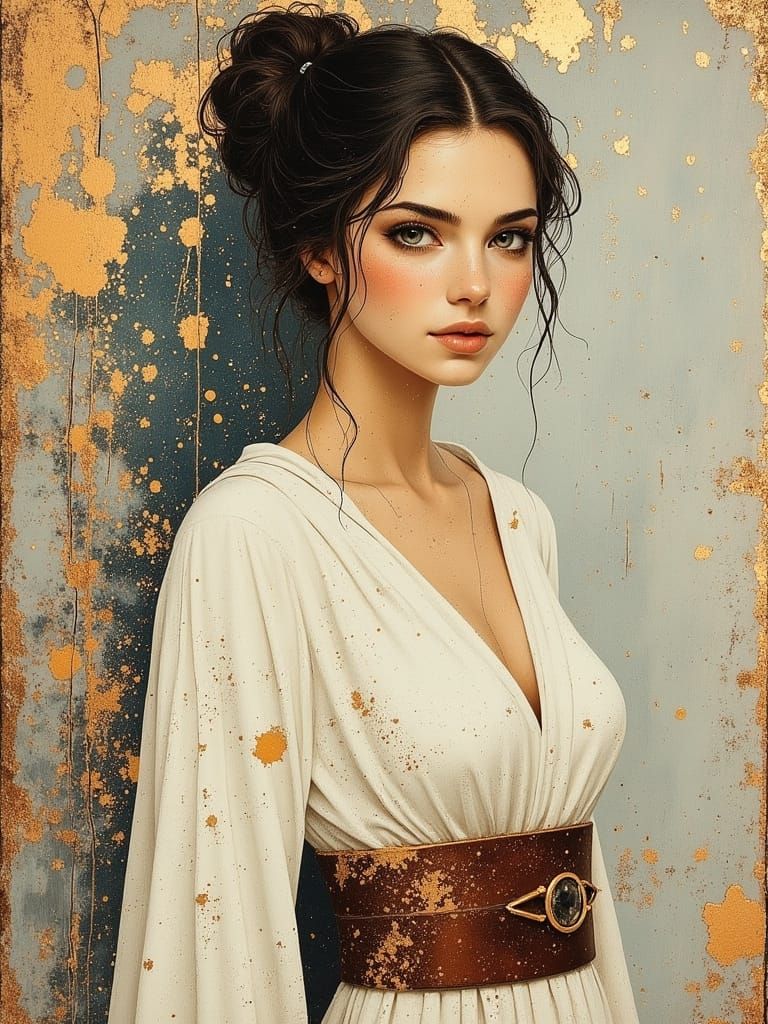 Galactic Princess in Divine Oil Painting Style