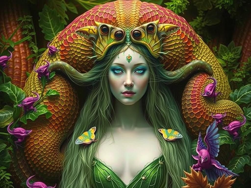 Mystical Creatures Collage at Sunset