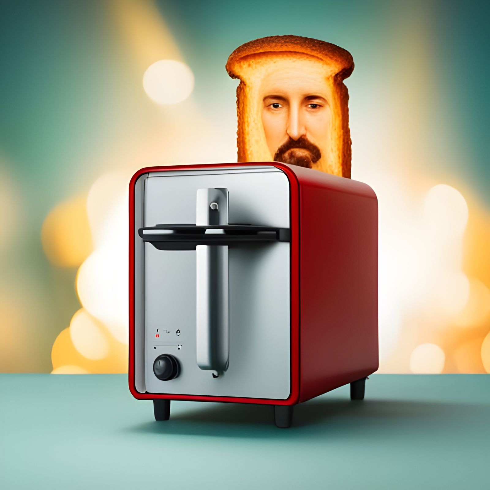 Dancing Toaster with the image of Jesus burnt into the toast