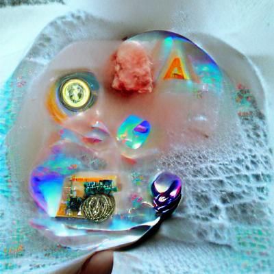 Bitcoin Soap Bubble with Crystalline Reflections