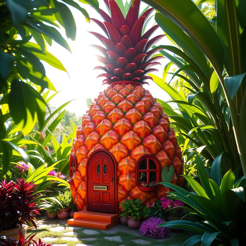 Vibrant Pineapple House in Whimsical Style