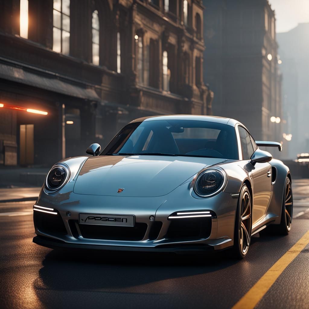 Porsche 911 in 3D Game Cinematic Style