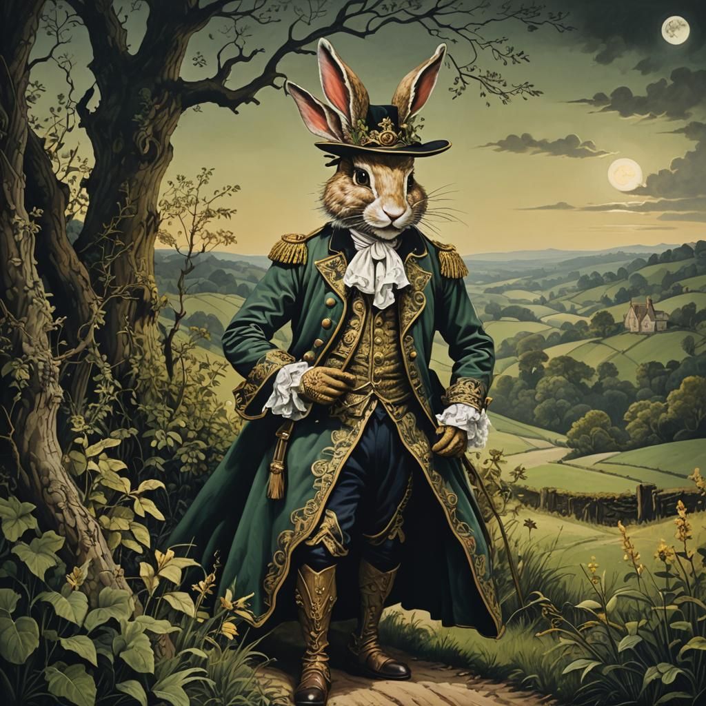 Flamboyant Rabbit Highwayman in Surrey: Folkloric Art