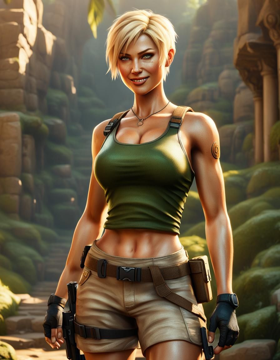 Lara Croft Cosplay: Hyperrealistic Digital Art