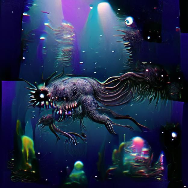 Deep Sea Monster in the Abyss