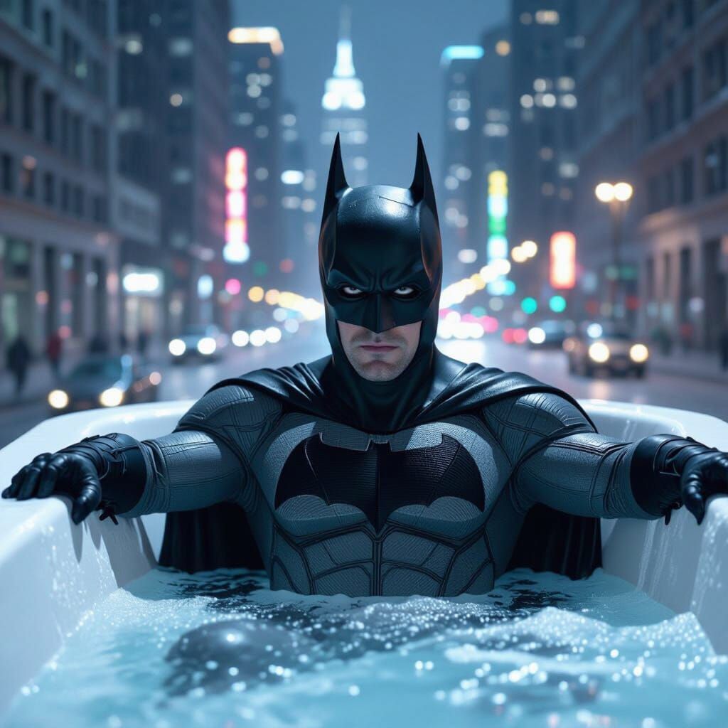 Batman Bathtub Chase: Cinematic Superhero Style