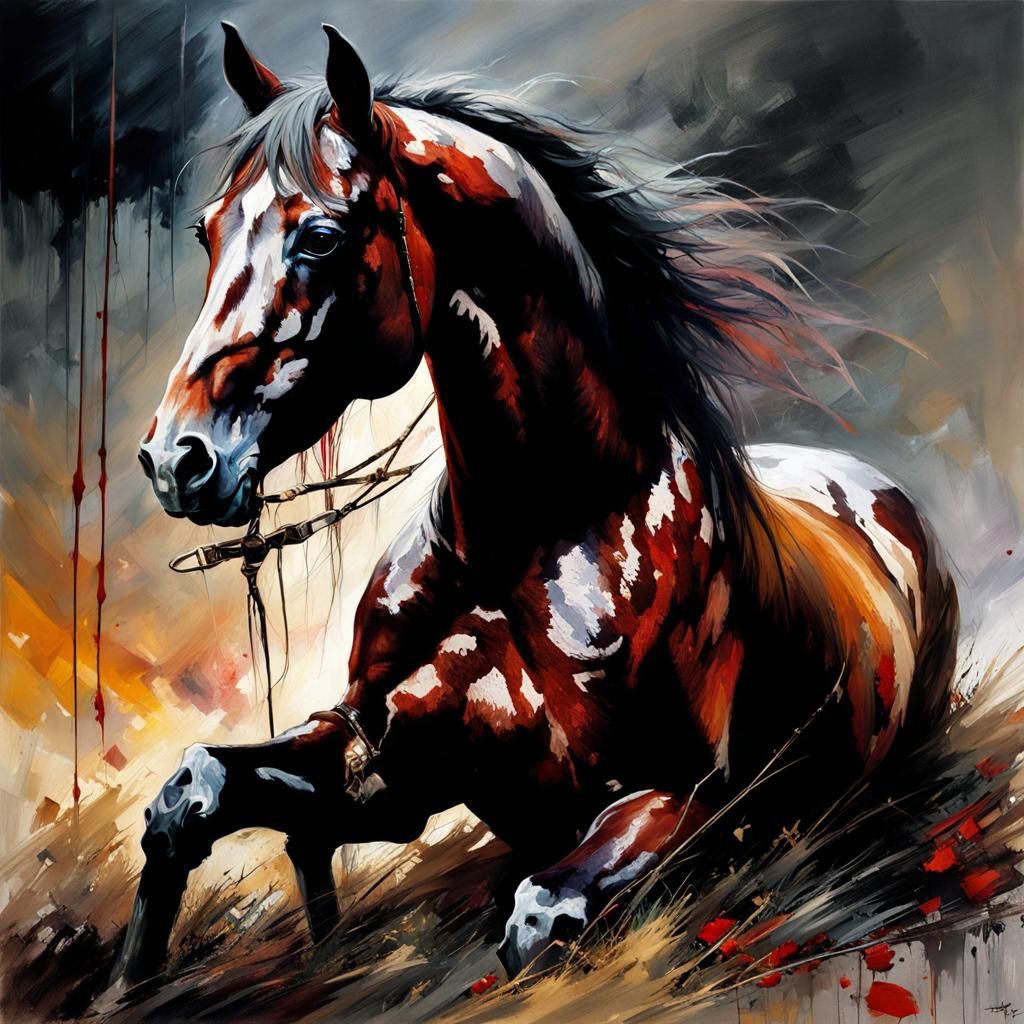 War - horse suffering