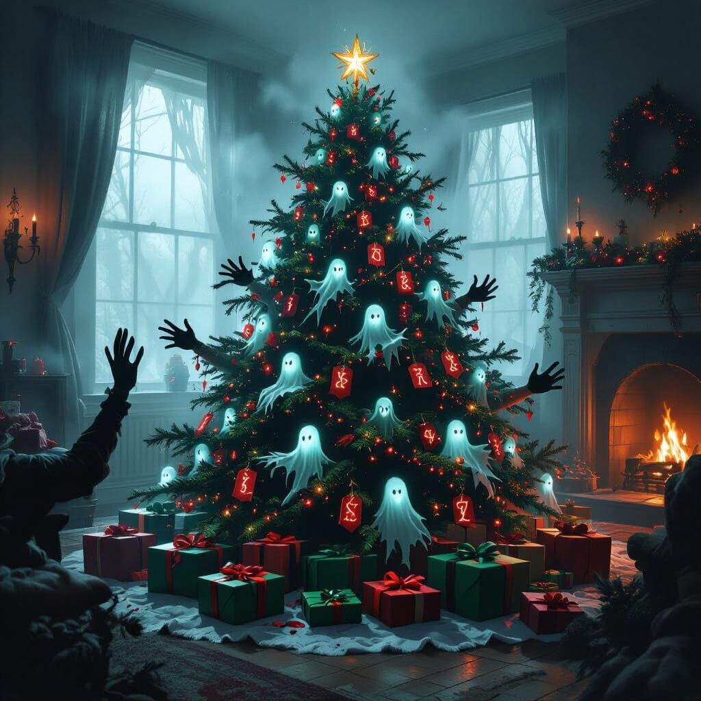 Eerie Christmas Presents with Spectral Hands