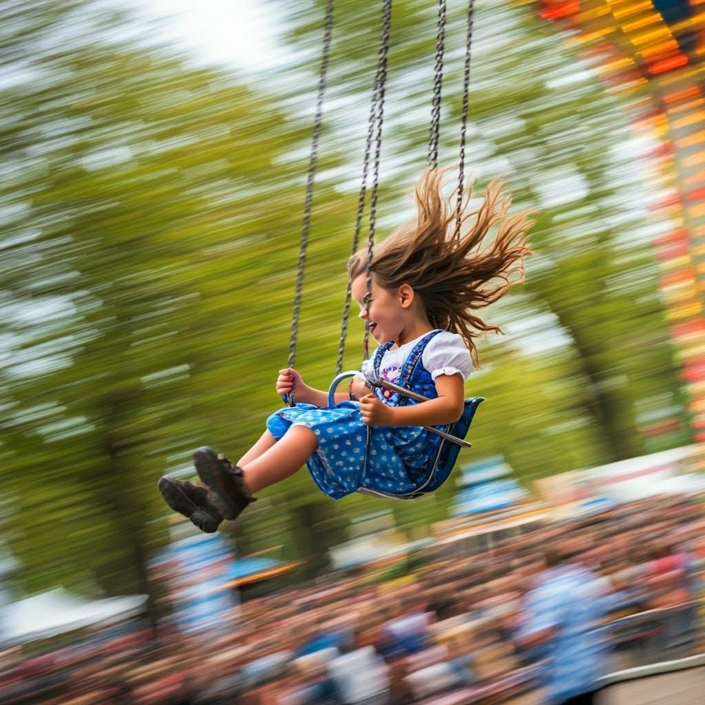 Girl on Oktoberfest Carousel Ride