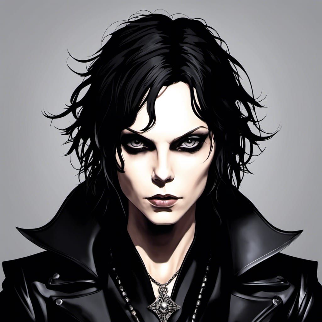 Gothic Female Portrait with Intense Eyes: Digital Art