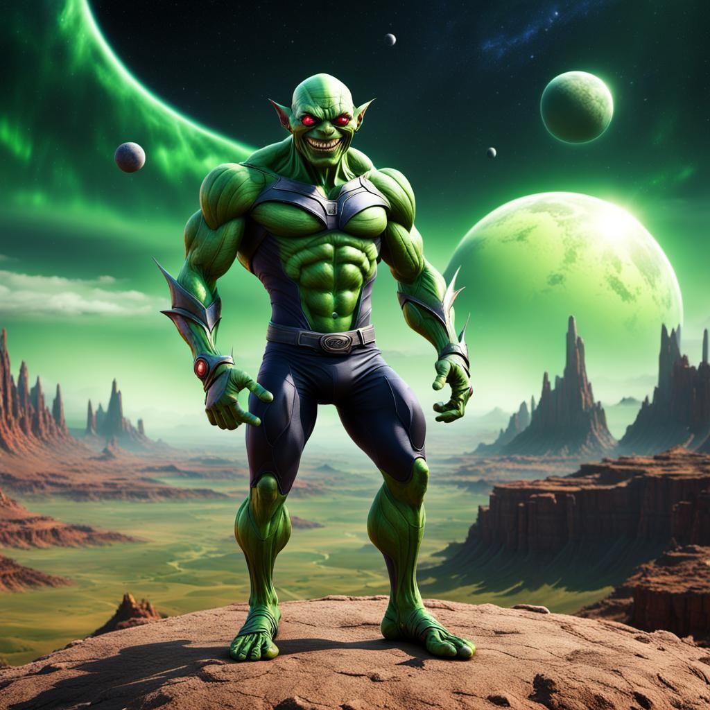 Green Goblin Fitness Body on Alien Planet