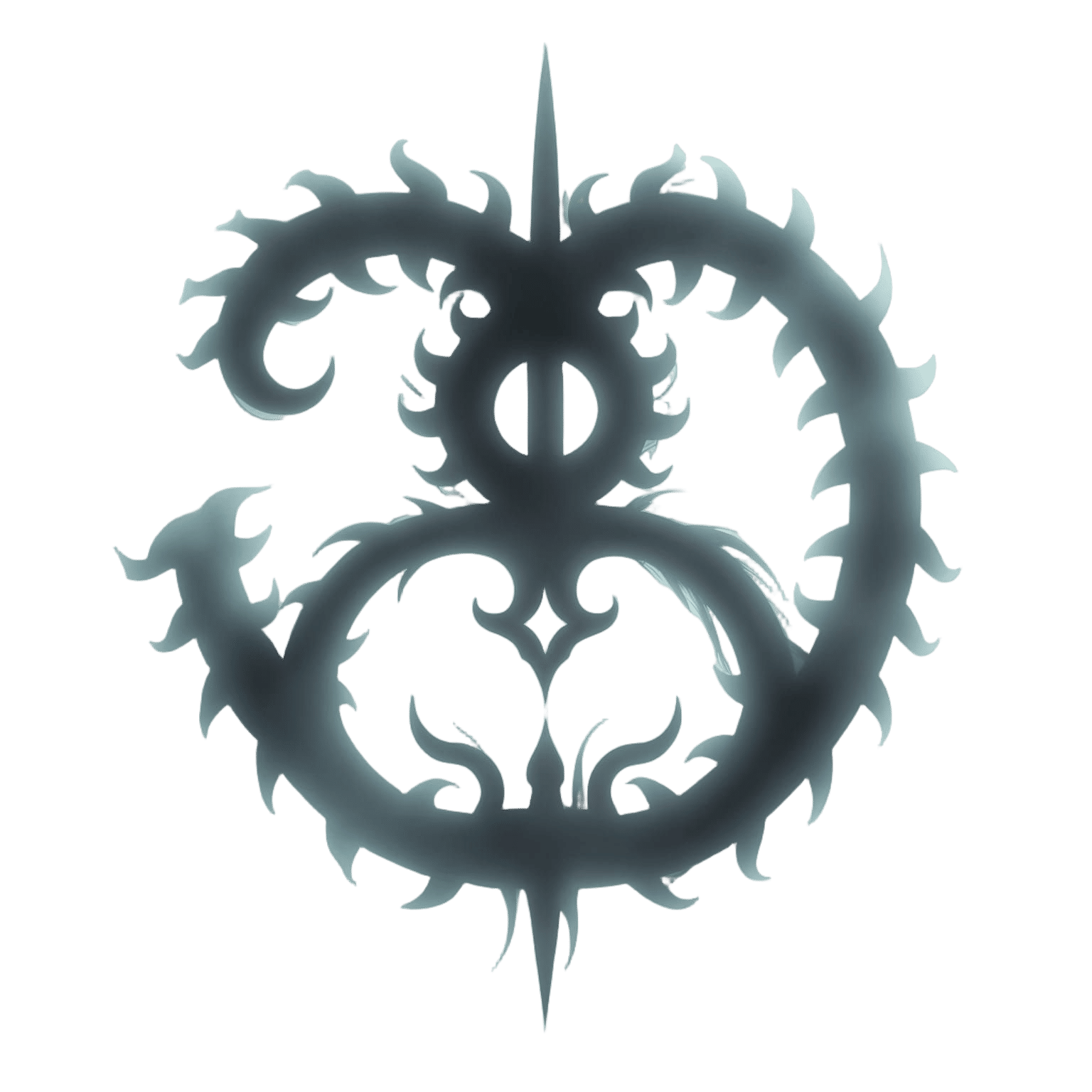 Surreal Ouroboros Glyph in Ethereal, Faded Style