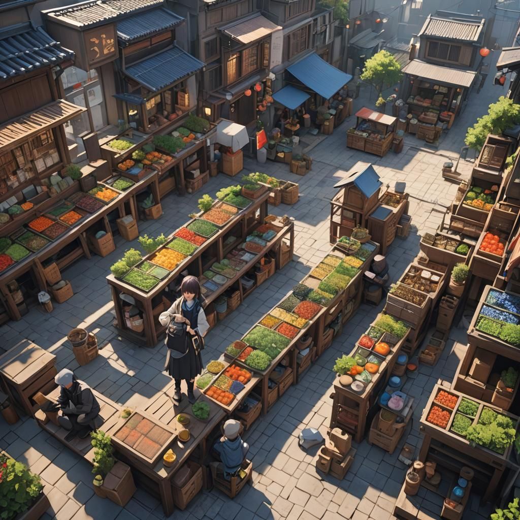 Anime Style 3D Rendering of Bim Supermarket