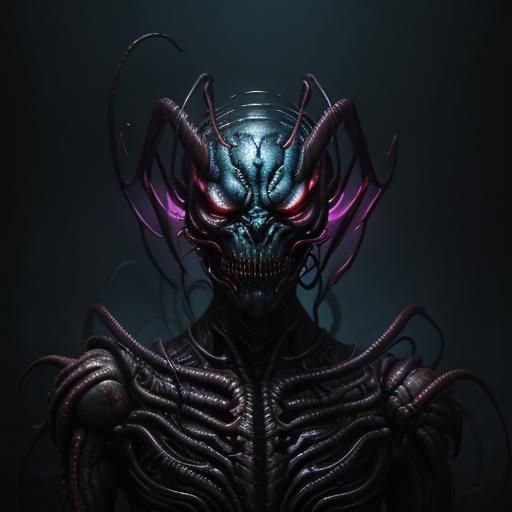 Bio-Organic Fusion Art in High-Tech Horror Style