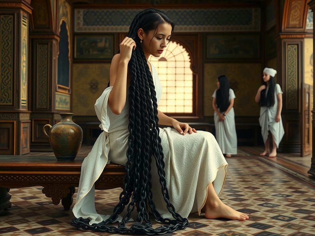 16th Century Harem Scene in Oriental Style