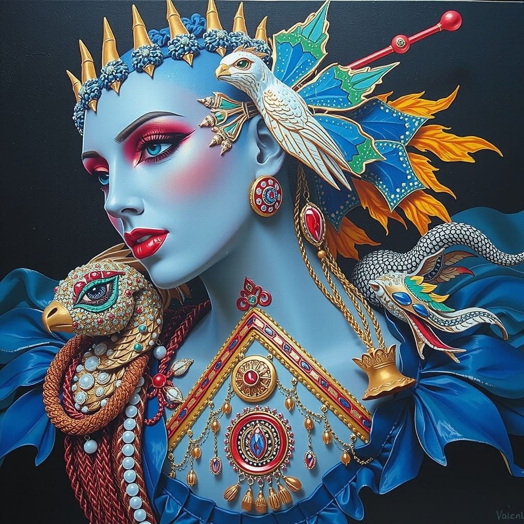 Hyperrealistic Sculpture in Vivid Colors