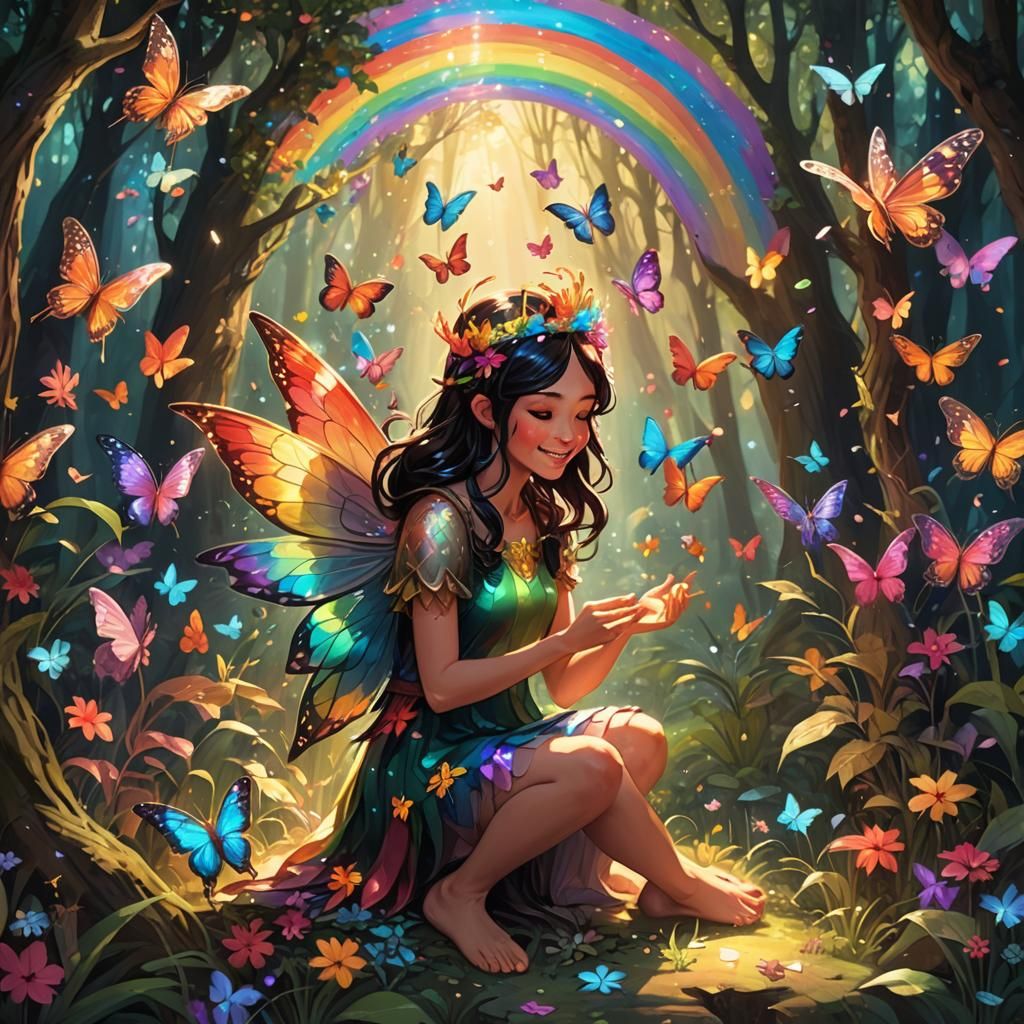 Fairy Crowning Girl: Magical Realism Illustration