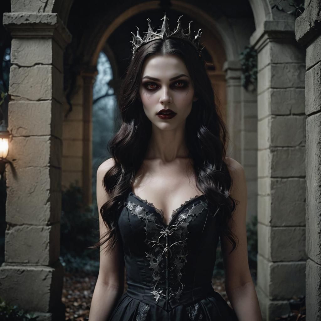 Charming Vampire Girl Portrait in Cinematic Style