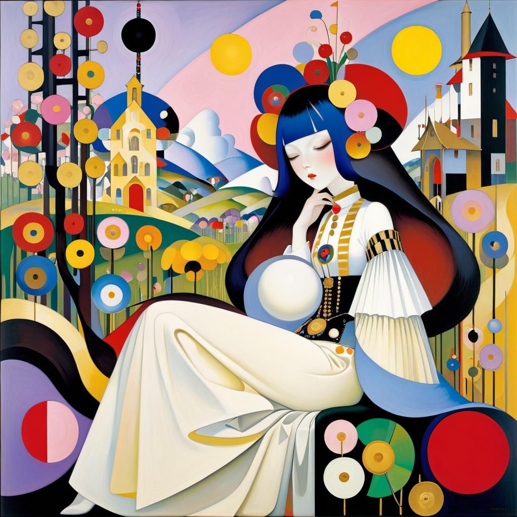 Pastel Dreamscape Inspired by Klimt and Marc