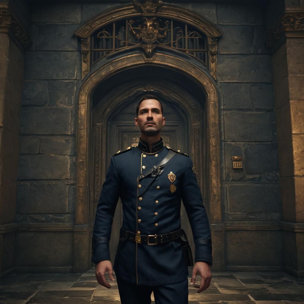 Baroque Jail Warden in Ornate Jail House