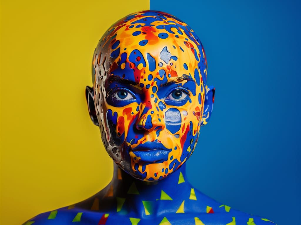 Dimensional Portrait in Melted Glass Style