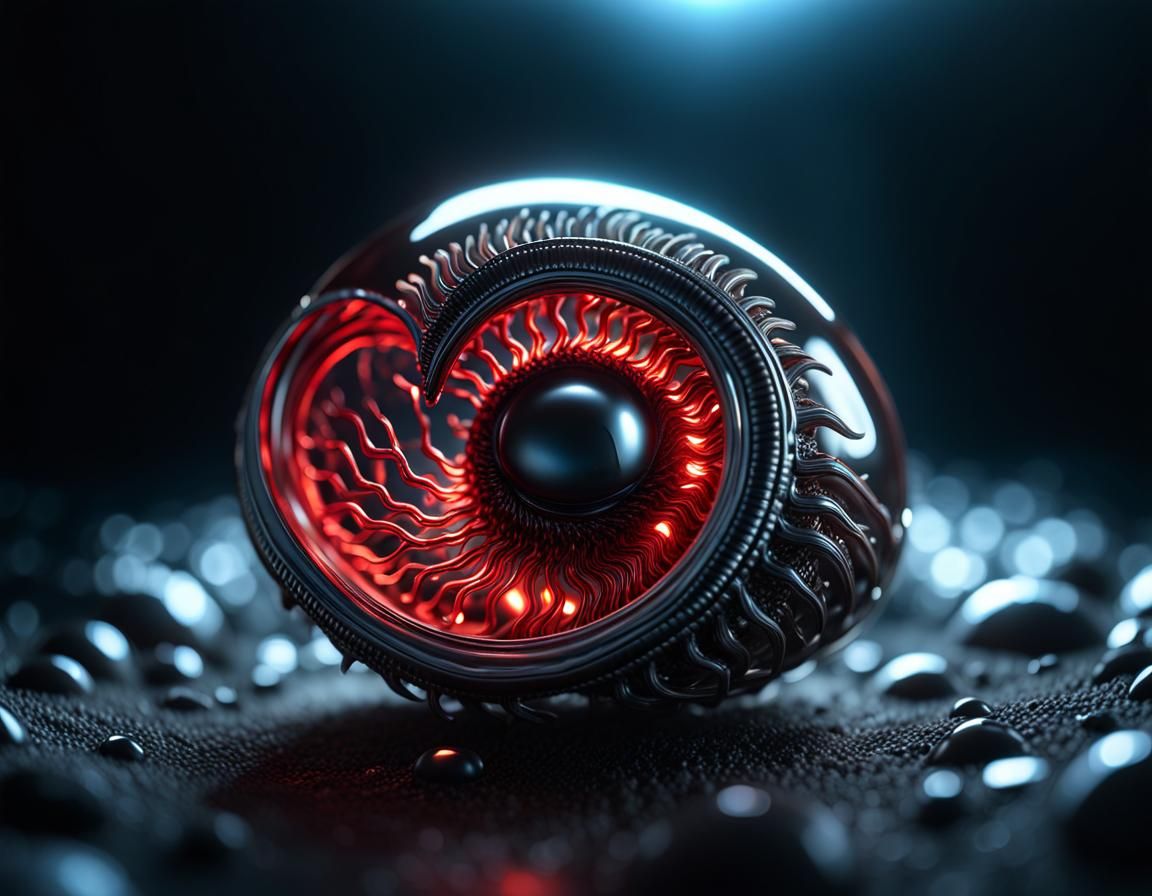 Alien Embryo Macro View in Hyperrealistic Style