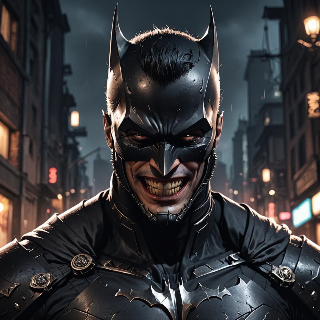 Menacing Batman Portrait in Dark Cinematic Style