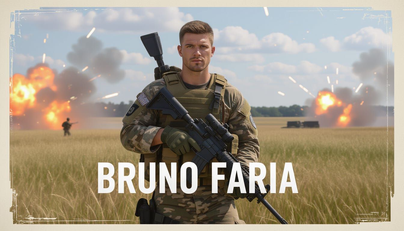 Soldier on Battlefield with Explosions: Cinematic Style