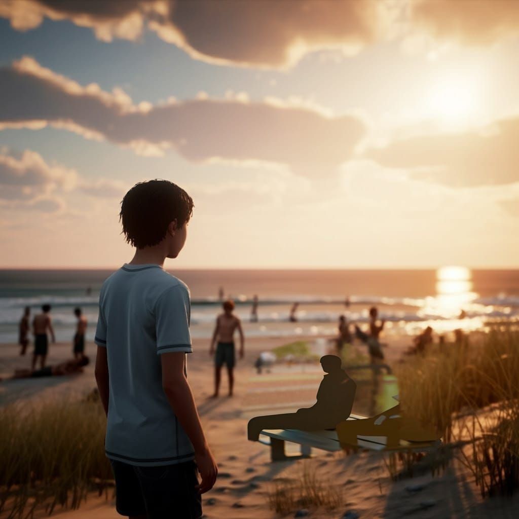 Two Simple Wooden Benches in a Garden Setting