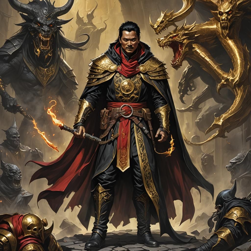 Chow Yun Fat as D&D Sorcerer in Fantasy Art