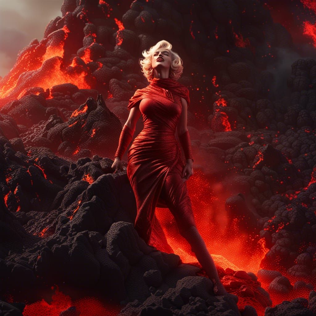 Maryline monroe, erupting volcano