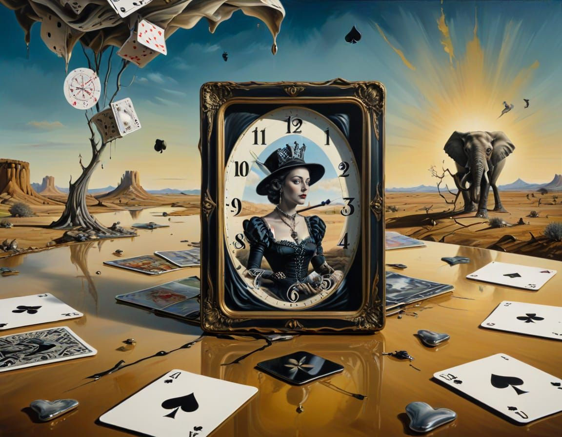 Queen of Spades in the Style of Salvador Dali