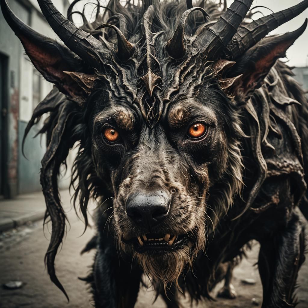 Cthulhu Walks Dog Demon: Close-Up Portrait