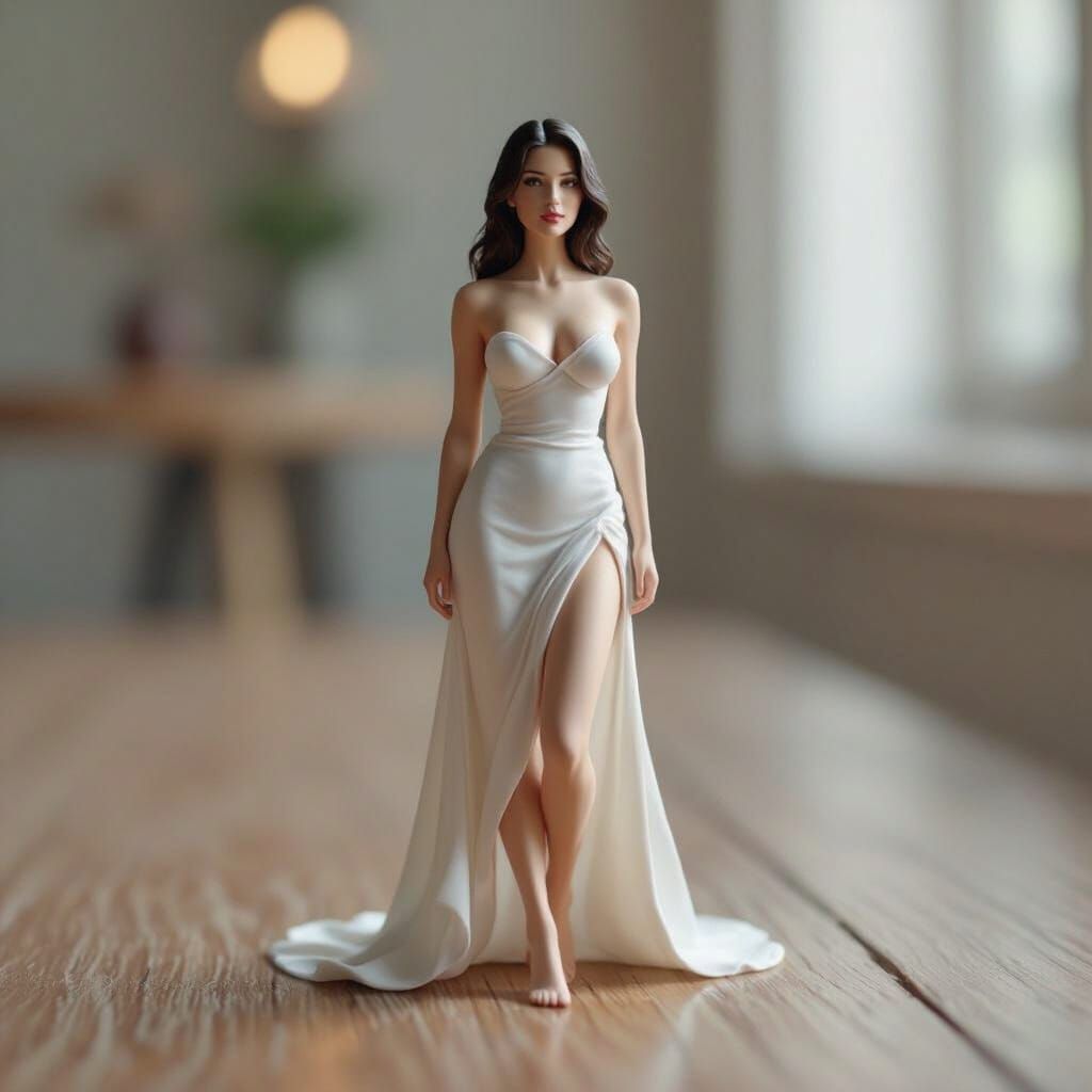 Miniature Nude Woman Tilt-Shift