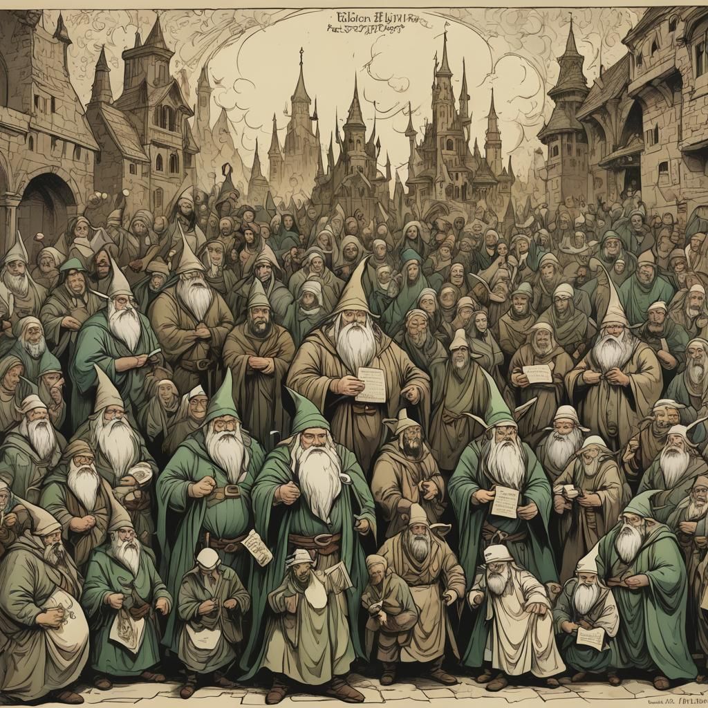 Art Deco Cityscape with Alien Figures