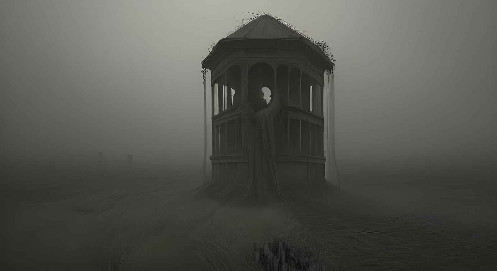 Eerie Field with Hangman's Noose in Dreamscape