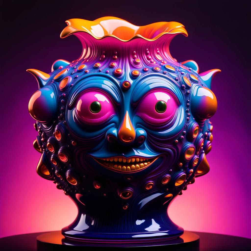 Goblin-Face Vase in Double Exposure Style