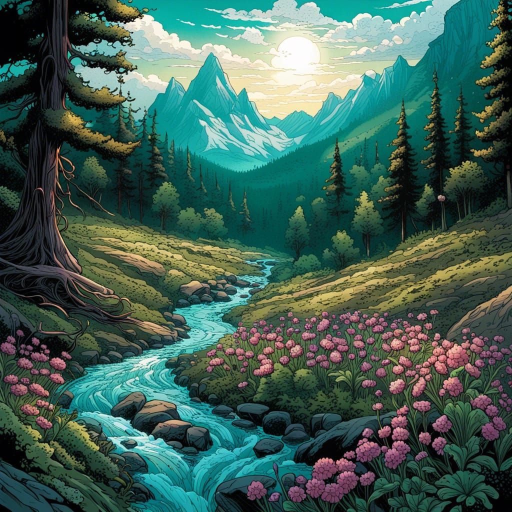 High Gothic Wildflower Mountain Valley in Spring