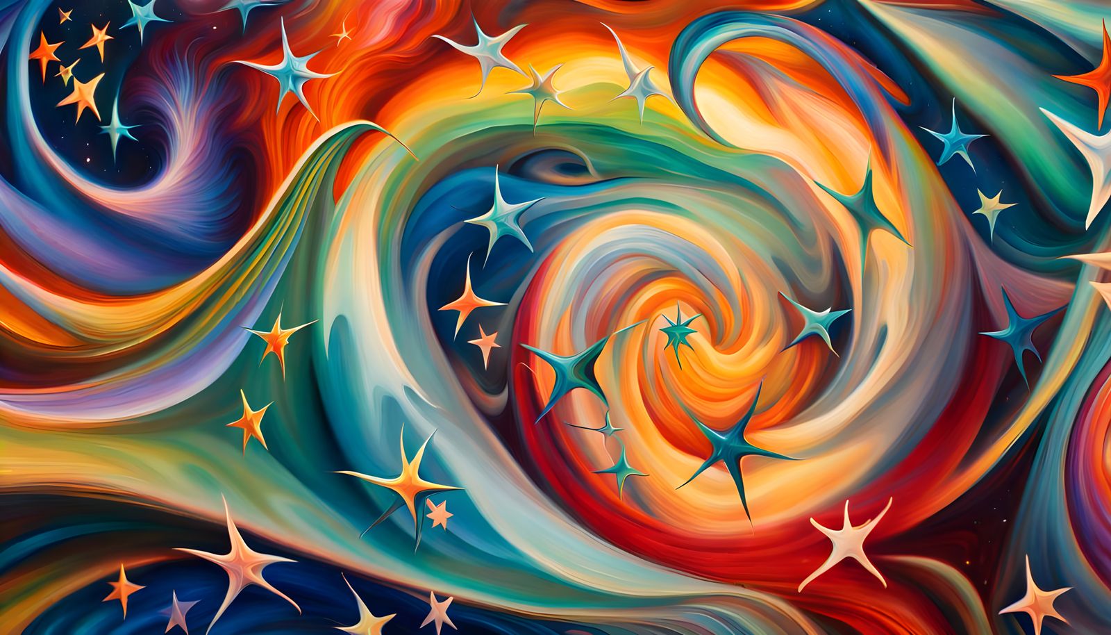 Iridescent Stars Amidst Magnetic Waves: Abstract Expressioni...