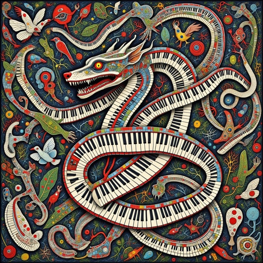 Ethereal Piano Serpent Unleashes Fierce Howl