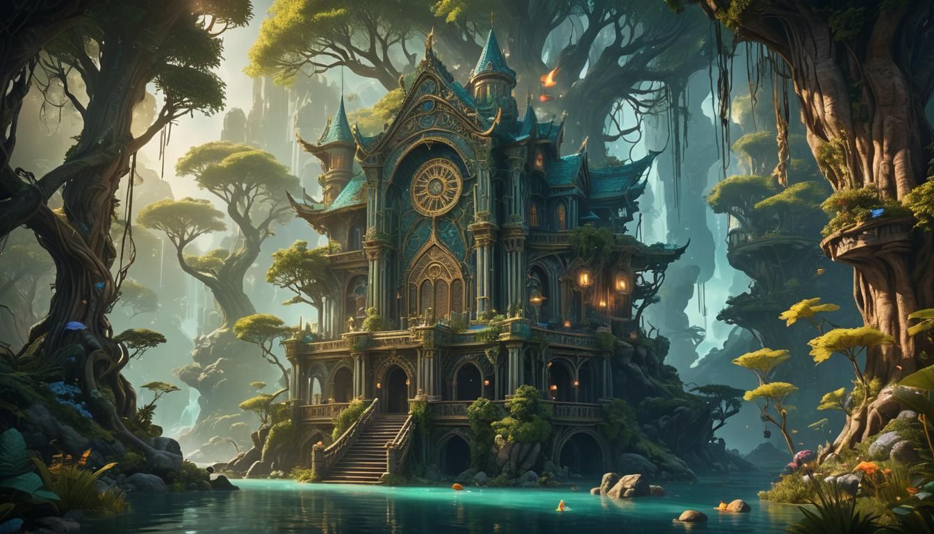 Mystical Dreamweaver's Sanctuary: Ethereal Fantasy Concept A...