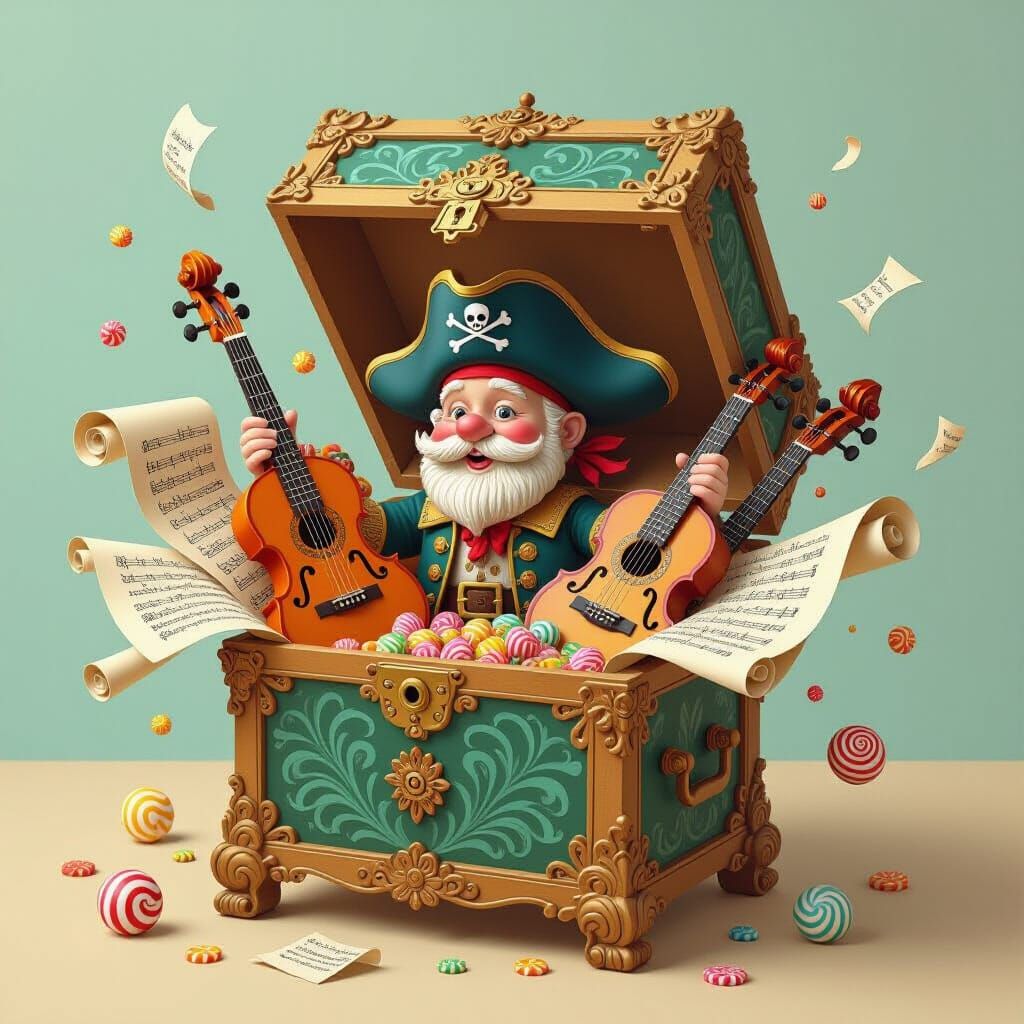 Ornate Pop-Up Box Reveals Pirate Candy Figure