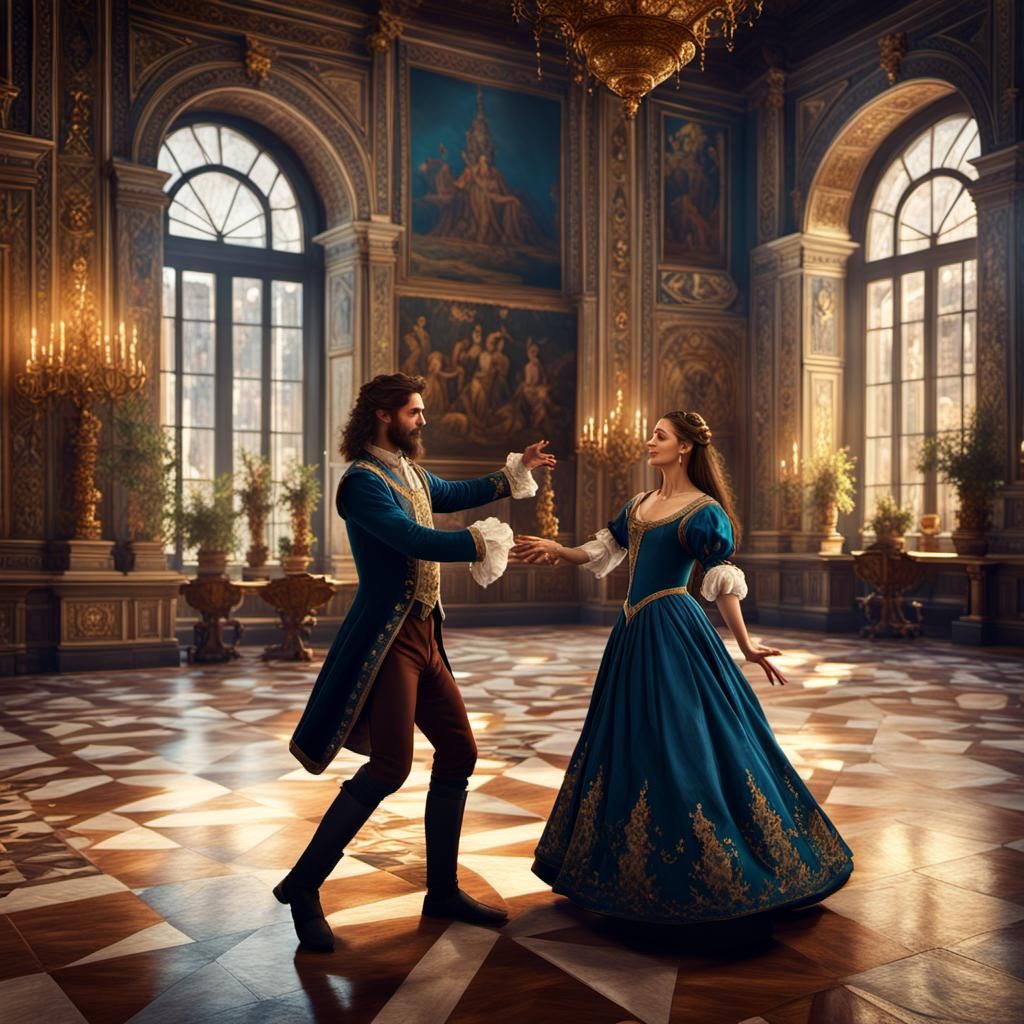 Renaissance Dance: Girl and Prince in Palace